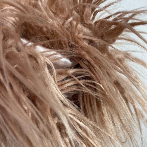 1.State 1State Faux Fur Shaggy Cropped Jacket Mauve Rose Pink Glam Fun womens L - Picture 9 of 17